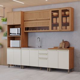 Cozinha Modulada 5 Peças 12 Portas 3 Gavetas S/ Tampo Requinte Henn