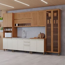 Cozinha Modulada 6 Peças 14 Portas 3 Gavetas S/ Tampo Requinte Henn