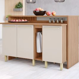 Conjunto Bancada Gourmet 5 Peças 3 Portas C/ Tampo Requinte Henn