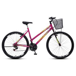 Bicicleta Colli Cazelle Allegra Aro 26 Freio V-Brake Quadro 18 Rosa Neon