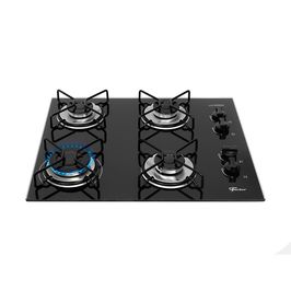 Cooktop a Gás 4 Bocas Fit Line Trempe Esmaltada Aramado Fischer Preto / Bivolt