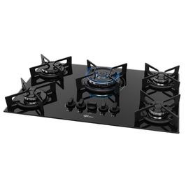 Cooktop 5 Bocas Tripla Chama Fit Line Fischer Preto / Bivolt