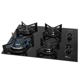 Cooktop 4 Bocas Tripla Chama Fit Line Fischer Preto / Bivolt