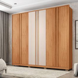 Guarda Roupa Mozart Caemmun 6 Portas e 4 Gavetas | Freijo/Off White