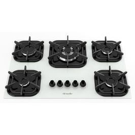 Cooktop 5 Bocas a Gás Mueller G4 Tripla Chama Branco / Bivolt