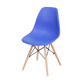 Cadeira em Popipropileno OR-1102B com Base de Madeira OR Design Azul Escuro