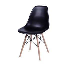 Cadeira OR-1102B em Polipropileno com Base de Madeira OR Design Preto