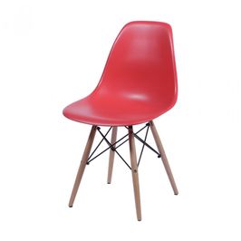 Cadeira OR-1102B em Polipropileno com Base de Madeira OR Design Vermelho