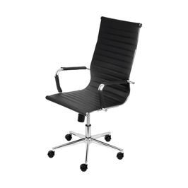 Cadeira OR-3301 Alta Corino com Base de Rodízio OR Design Preto