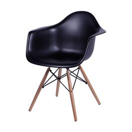 Cadeira OR-1120 em Polipropileno com Base de Madeira OR Design Preto