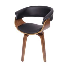 Cadeira OR-1152 em Madeira Acolchoado Revestido em PU OR Design Preto