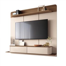 Home Painel Decorativo Suspenso Messier para TV até 70 Polegadas Off White/Castanho G26 - Gran Belo