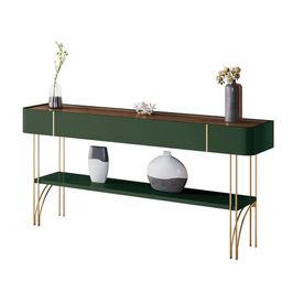 Aparador Decorativo Rennes MDP/MDF Pés de Aço Verde Pistache/Castanho G26 - Gran Belo