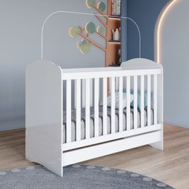 Berço Mini Cama 3 em 1 Bala de Menta Henn | Branco
