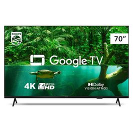 Smart TV Philips 70 4K UHD Google TV Dolby Atmos - 70PUG7408/78 Preto / Bivolt