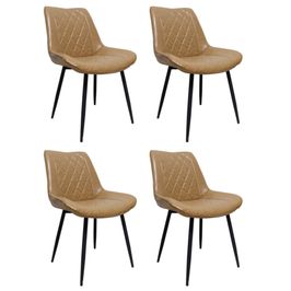 Kit com 4 Cadeiras Haifa Assento em MDF e Base em Aço Pintado Fratini Grafite