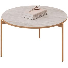 Mesa De Centro Decorativa Sala de Estar Industrial Ellie D05 Quartzo - Lyam Decor