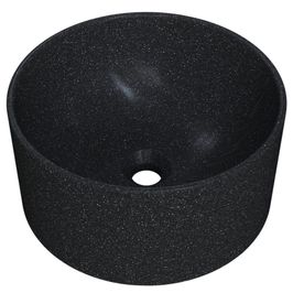 Cuba de Apoio Redonda Para Banheiro Lavabo C01 BL30W Preto Granit Matte  - Lyam