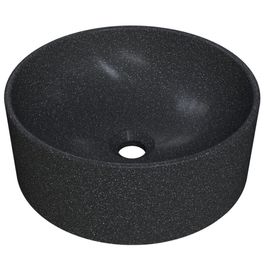Cuba de Apoio Redonda Para Banheiro Lavabo C01 BL34W Preto Granit Matte  - Lyam