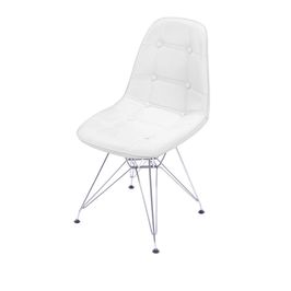 Cadeira OR-1110CR Botonês com Base Cromada OR Design Branco