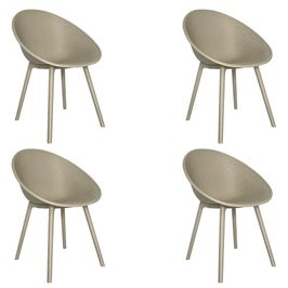 Kit 4 Cadeiras Área Externa de PP Marina com Base Desmontável Fendi G56 - Gran Belo