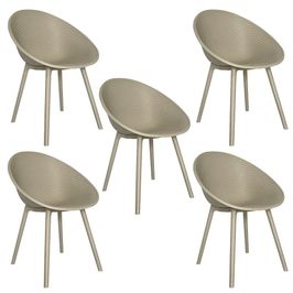 Kit 5 Cadeiras Área Externa de PP Marina com Base Desmontável Fendi G56 - Gran Belo