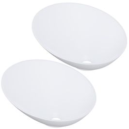 Kit 02 Cubas de Apoio Meia Lua Para Banheiro Lavabo C01 BM38W Branco Matte Fosca - Lyam
