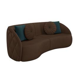 Sofá 4 Lugares Para Sala Living Olimpo 318 cm M03 Couríssimo Marrom - Lyam Decor