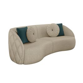 Sofá 4 Lugares Para Sala Living Olimpo 318 cm M03 Linho Bege - Lyam Decor