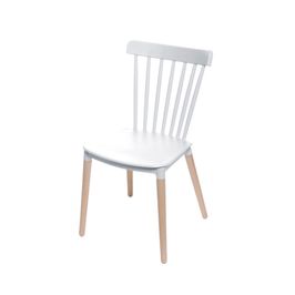 Cadeira OR-1109 em Polipropileno com Base de Madeira OR Design Branco
