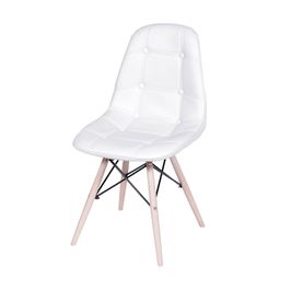 Cadeira OR-1110 Botonês com Base de Madeira OR Design Branco