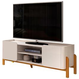 Rack Para Sala de Estar TV 65 Pol Orgânico Chelsea D05 Off White Cedro - Lyam Decor