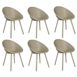Kit 6 Cadeiras Área Externa de PP Marina com Base Desmontável Fendi G56 - Gran Belo