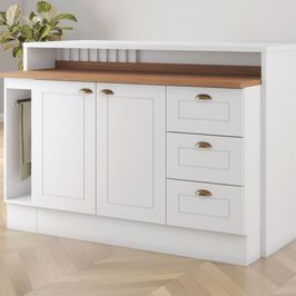 Conjunto Bancada Gourmet 5 Peças 2 Portas 3 Gavetas C/ Tampo Americana Henn