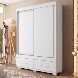 Guarda-roupa Solteiro 2 Portas de Correr 2 Gavetas Sereno Caemmun Branco