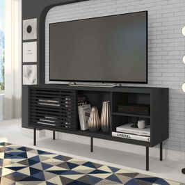 Bancada Rack para TV até 55 Polegadas com pés Tubular Zeus Preto