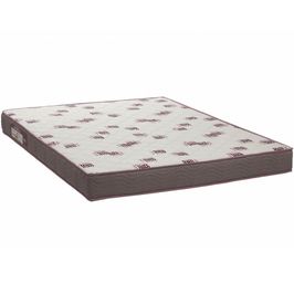Colchão Casal 138x188x14 Espuma D28 Bordado Light Branco Bordô - Ortobom
