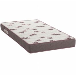Colchão Solteiro 88x188x14 Espuma D28 Bordado Light Branco Bordô - Ortobom