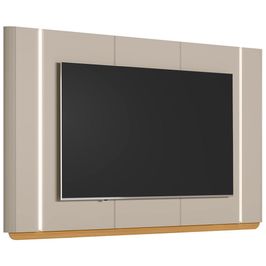 Painel Para TV 75 Pol Com LED 240cm Elysia L05 Tauari Off White Fosco - Lyam Decor