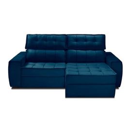 Sofá Gralha Azul América 3 lugares Retrátil e Reclinável  2,94m | Azul