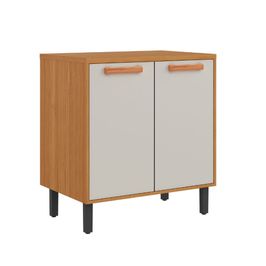 Balcão Itatiaia Napoles 80cm 2 Portas Com Tampo | Cinamomo/Off White