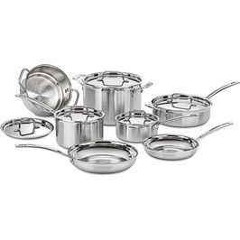 Cuisinart Jogo Panelas Aço Inoxidável Tripla Camada 12 Peças - MCP-12N