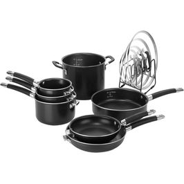 Cuisinart Conjunto de Panelas Antiaderentes de Alumínio SmartNest 12 Peças - Preto - N51-12BK