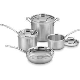 Cuisinart Conjunto de Panelas de Aço Inoxidável MultiClad Pro 7 Peças - Prata - MCP-7NP1