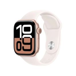 Apple Watch Series 10 (GPS 46 mm) Caixa Ouro Rosa em Alumínio com Pulseira Esportiva Blush Clara (Rose Gold)