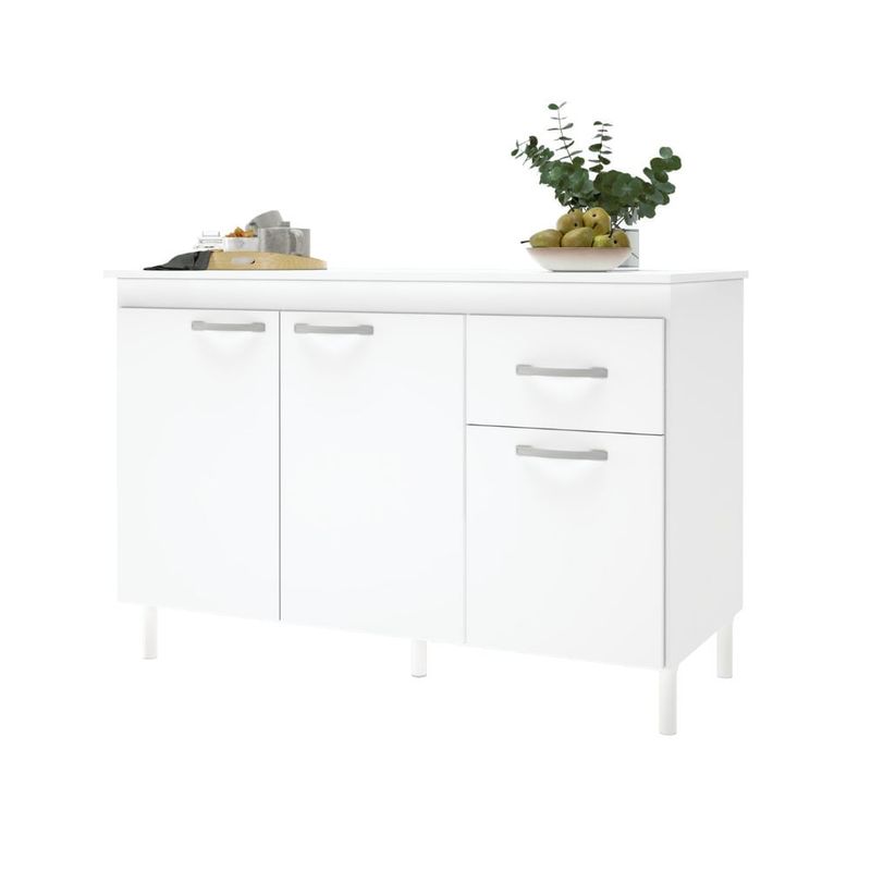 Balcao-Sem-Tampo-para-Pia-3-Portas-1-Gaveta-Indekes-120-cm