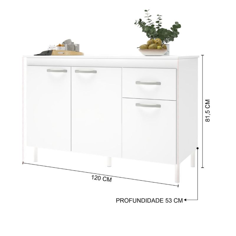Balcao-Sem-Tampo-para-Pia-3-Portas-1-Gaveta-Indekes-120-cm