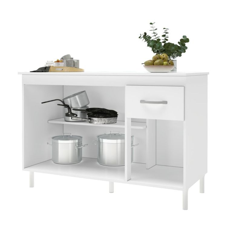 Balcao-Sem-Tampo-para-Pia-3-Portas-1-Gaveta-Indekes-120-cm