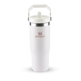 TUMBLER STANLEY TÉRMICA FLIP STRAW EM AÇO INOXIDÁVEL 887ML ROSE QUARTZ  08358-00