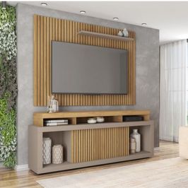 Rack Caemmun New Oscar Com Painel 1,8 Metros | Buriti/Fendi (S/V)